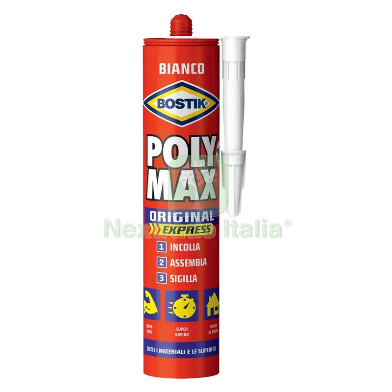 ADESIVO SIGILLANTE UNIVERSALE 'POLY MAX' ORIGINAL gr. 425 - bianco — Adesivi e sigillanti — rif. FERX.9120060NLM ADESIVO SIGILLANTE UNIVERSALE 'POLY MAX' ORIGINAL gr. 425 - bianco — Adesivi e sigillanti — rif. FERX.9120060NLM