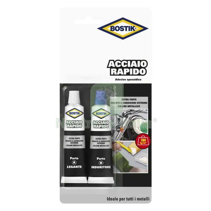 12BLISTER ADESIVO 'ACCIAIO RAPIDO' ml. 30 (2 x 15 ml) — Adesivi e sigillanti — rif. FERX.9120190NLM