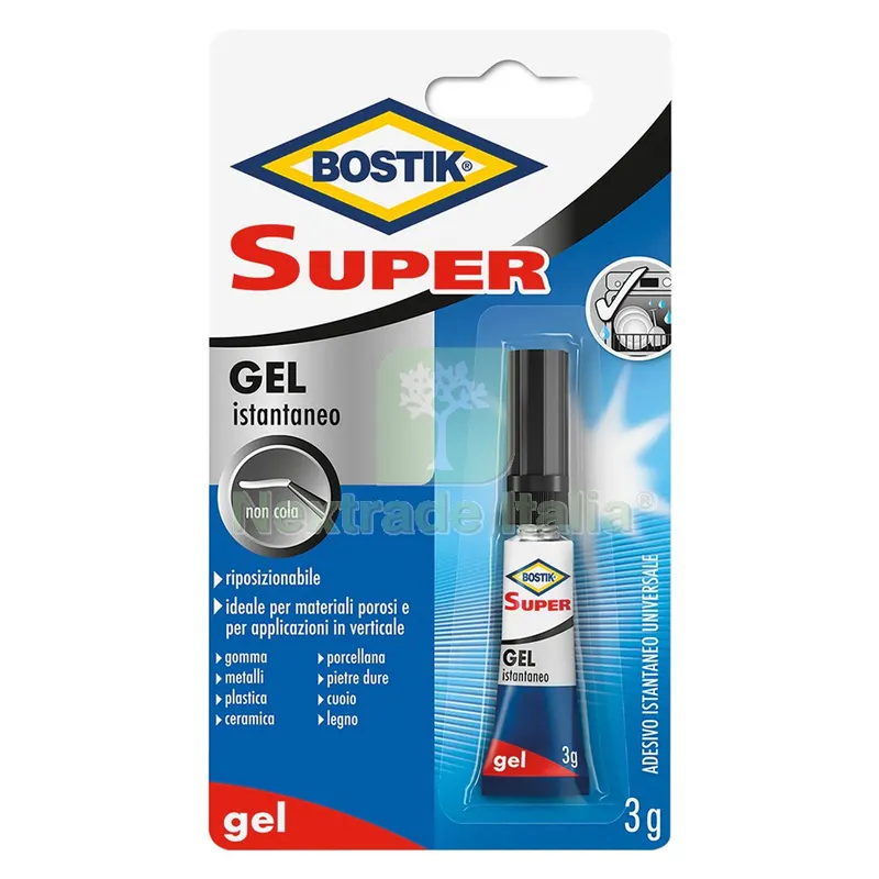 12BLISTER ADESIVO ISTANTANEO UNIVERSALE GEL 'SUPER' gr. 3 (clip strip) — Adesivi e sigillanti — rif. FERX.9120620NLM