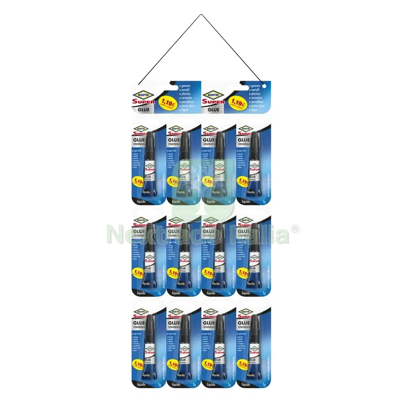 12BLISTER Adesivo Istantaneo 'super Glue' gr. 3 (jumbocard) — Adesivi e sigillanti — rif. FERX.9120660NLM 12BLISTER Adesivo Istantaneo 'super Glue' gr. 3 (jumbocard) — Adesivi e sigillanti — rif. FERX.9120660NLM