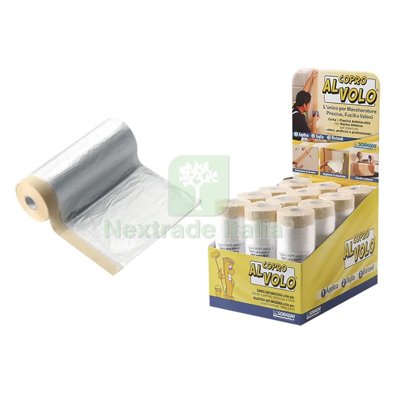 PLASTICA PER MASCHERATURA 'COPRO AL VOLO' cm 55 x 20 mt — Tubi e raccordi — rif. FERX.9027262NLM PLASTICA PER MASCHERATURA 'COPRO AL VOLO' cm 55 x 20 mt — Tubi e raccordi — rif. FERX.9027262NLM