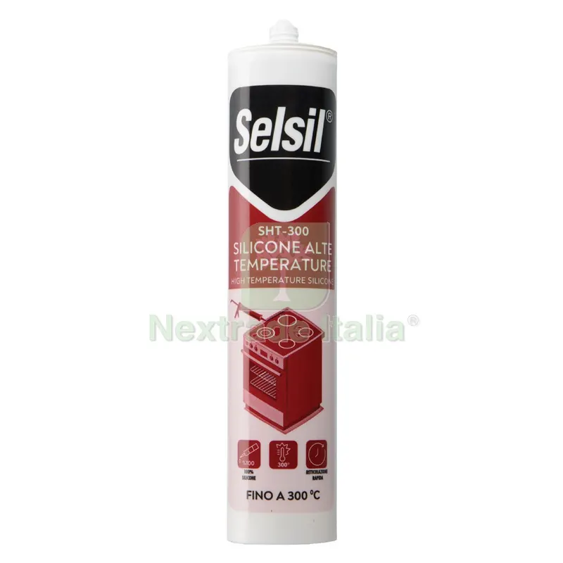 12PZ Silicone Acetico Alta Temperatura 'SNH' rosso ml 310 - (ral 3024) — Adesivi e sigillanti — rif. FERX.9007712NLM 12PZ Silicone Acetico Alta Temperatura 'SNH' rosso ml 310 - (ral 3024) — Adesivi e sigillanti — rif. FERX.9007712NLM