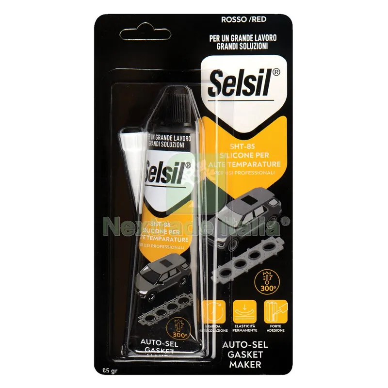 12PZ Silicone Acetico Alta Temperatura 'SNH' rosso gr 85 - (ral 3024) tubetto — Adesivi e sigillanti — rif. FERX.9007710NLM 12PZ Silicone Acetico Alta Temperatura 'SNH' rosso gr 85 - (ral 3024) tubetto — Adesivi e sigillanti — rif. FERX.9007710NLM