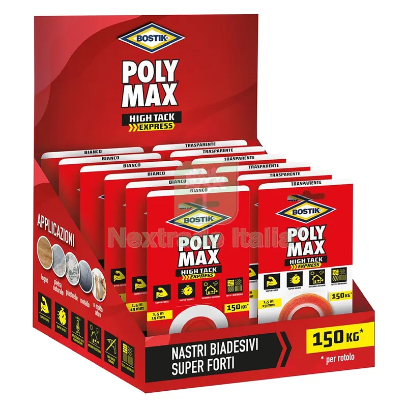 Espositore Nastro Biadesivo 'poly Max High Tack Express' totale 12 blister — Articoli per ufficio — rif. FERX.9120063NLM Espositore Nastro Biadesivo 'poly Max High Tack Express' totale 12 blister — Articoli per ufficio — rif. FERX.9120063NLM