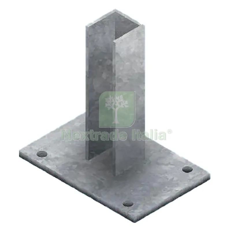 4PZ BASE SUPPORTO PER PALETTO QUADRO zincata - per paletto mm 50 x 50 — Pannelli e tavole in legno — rif. FERX.1074410NLM 4PZ BASE SUPPORTO PER PALETTO QUADRO zincata - per paletto mm 50 x 50 — Pannelli e tavole in legno — rif. FERX.1074410NLM
