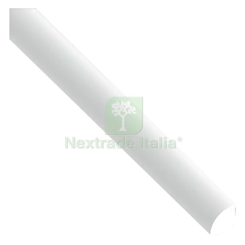8PZ PROFILO TONDO AUTOADESIVO PER ANGOLI mm 14x14X1 - mt 2,6 satinato bianco — Profili e angolari decorativi — rif. FERX.1031194NLM