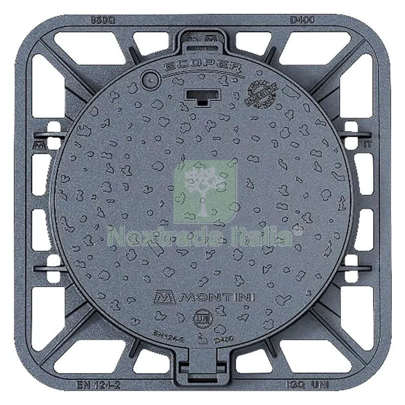 CHIUSINO IN GHISA D400 ECOPER Q - 85 x 85 - botola 65 cm / Kg 60,5 — Olio miscela e carburanti giardinaggio — rif. FERX.1041150NLM