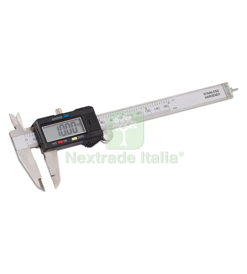 CALIBRO DIGITALE CENTESIMALE IN ACCIAIO INOX CON CUSTODIA Con custodia — Misurazione e taglio manuale — rif. FERX.514838NLM CALIBRO DIGITALE CENTESIMALE IN ACCIAIO INOX CON CUSTODIA Con custodia — Misurazione e taglio manuale — rif. FERX.514838NLM