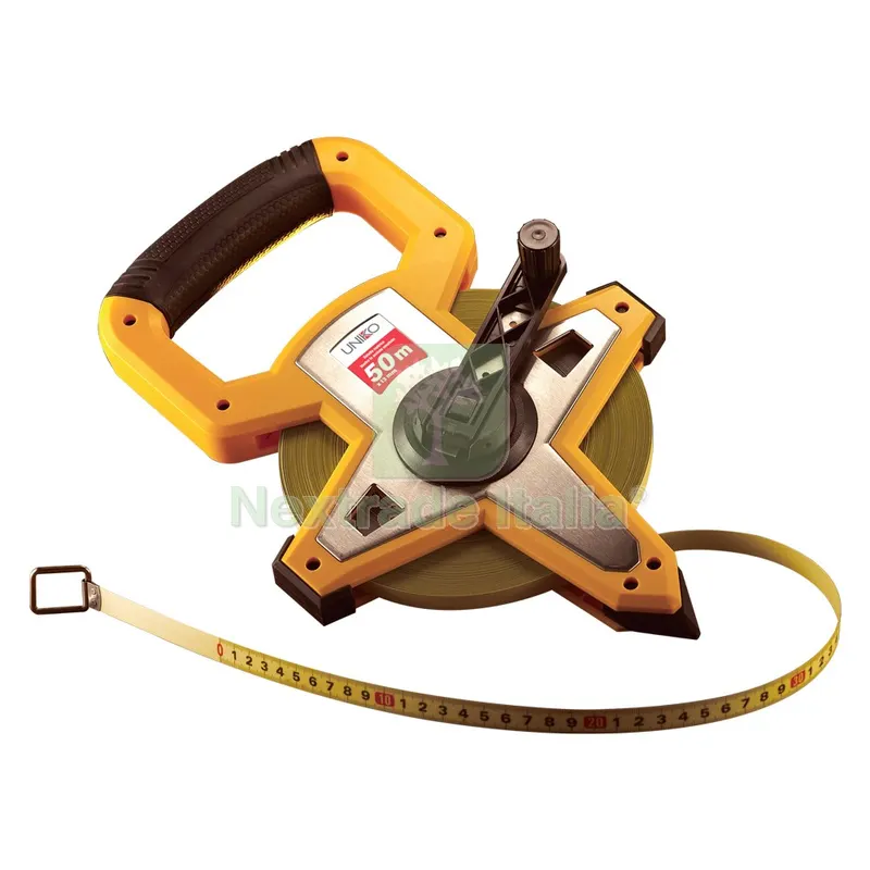ROTELLA METRICA CON IMPUGNATURA mt 50 x 13 mm — Misurazione e taglio manuale — rif. FERX.1018102NLM ROTELLA METRICA CON IMPUGNATURA mt 50 x 13 mm — Misurazione e taglio manuale — rif. FERX.1018102NLM