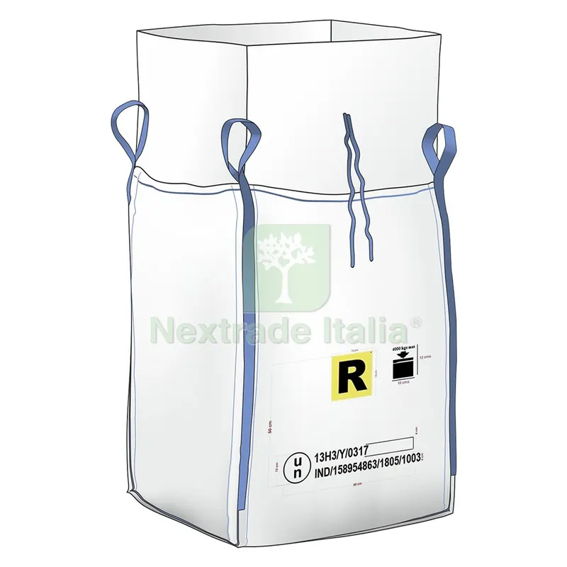 Saccone in Polipropilene Fondo Chiuso 'BIG Bags' bocca di carico a caramella — Pile e batterie — rif. FERX.1029986NLM Saccone in Polipropilene Fondo Chiuso 'BIG Bags' bocca di carico a caramella — Pile e batterie — rif. FERX.1029986NLM