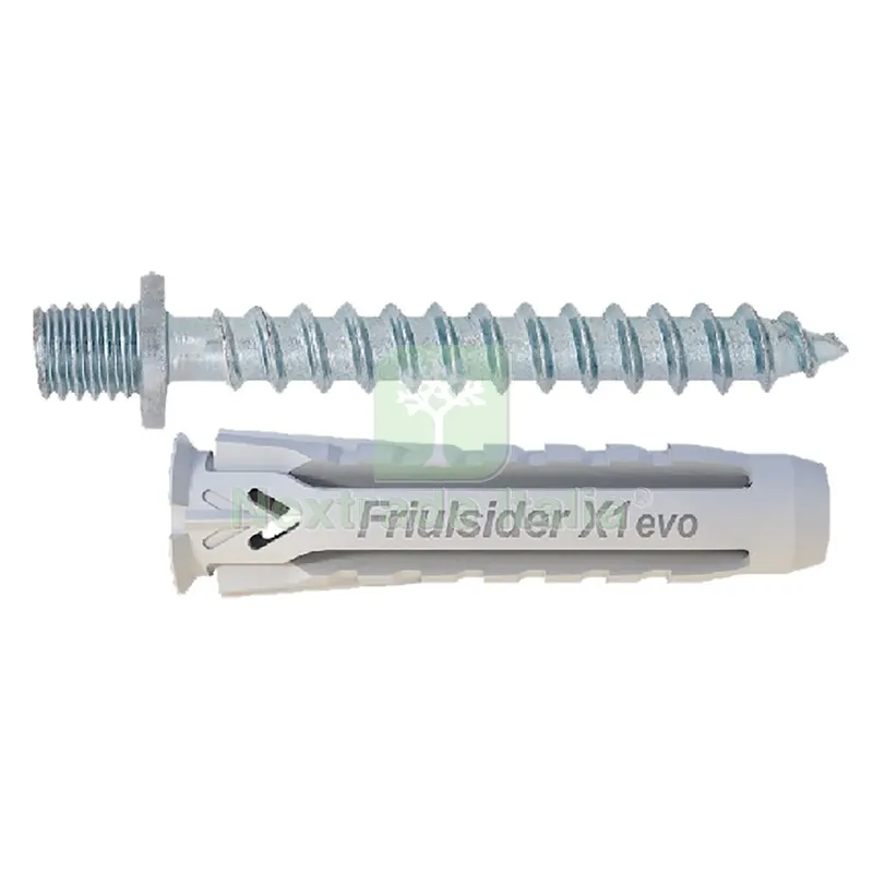 100PZ Tassello Nylon 'X1 EVO' con Vite Doppio Filetto mm 6 x 30 - vite doppio filetto M6 — Tasselli e ancoraggi — rif. FERX.4306676NLM