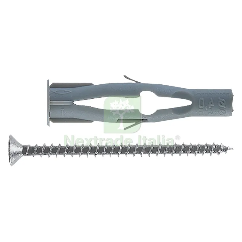 25PZ TASSELLO NYLON CON VITE ''FU-V'' FU10x60V ø 10x 60-vite 6x80 mm — Tasselli e ancoraggi — rif. FERX.4600708NLM 25PZ TASSELLO NYLON CON VITE ''FU-V'' FU10x60V ø 10x 60-vite 6x80 mm — Tasselli e ancoraggi — rif. FERX.4600708NLM