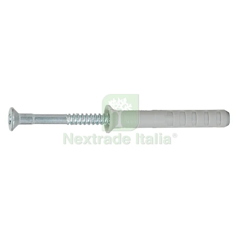50PZ TASSELLO NYLON CON VITE ''N-S'' N 8X 80/40S ø 8 x 80 — Tasselli e ancoraggi — rif. FERX.4610012NLM