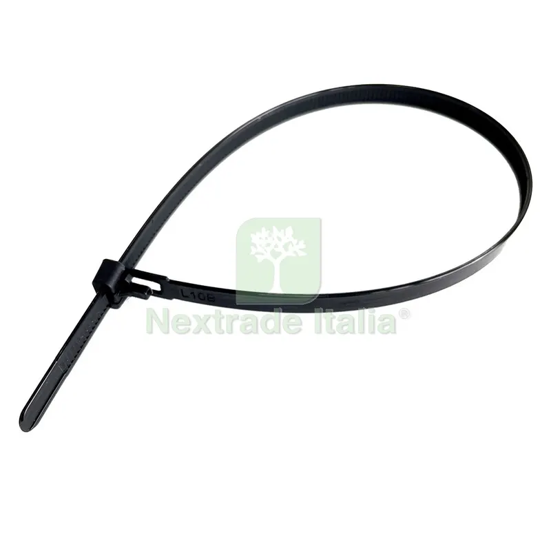 FASCETTA A STRAPPO PER CABLAGGIO RIAPRIBILE mm 7,6 x 200 - nero — Fascette — rif. FERX.4070450NLM