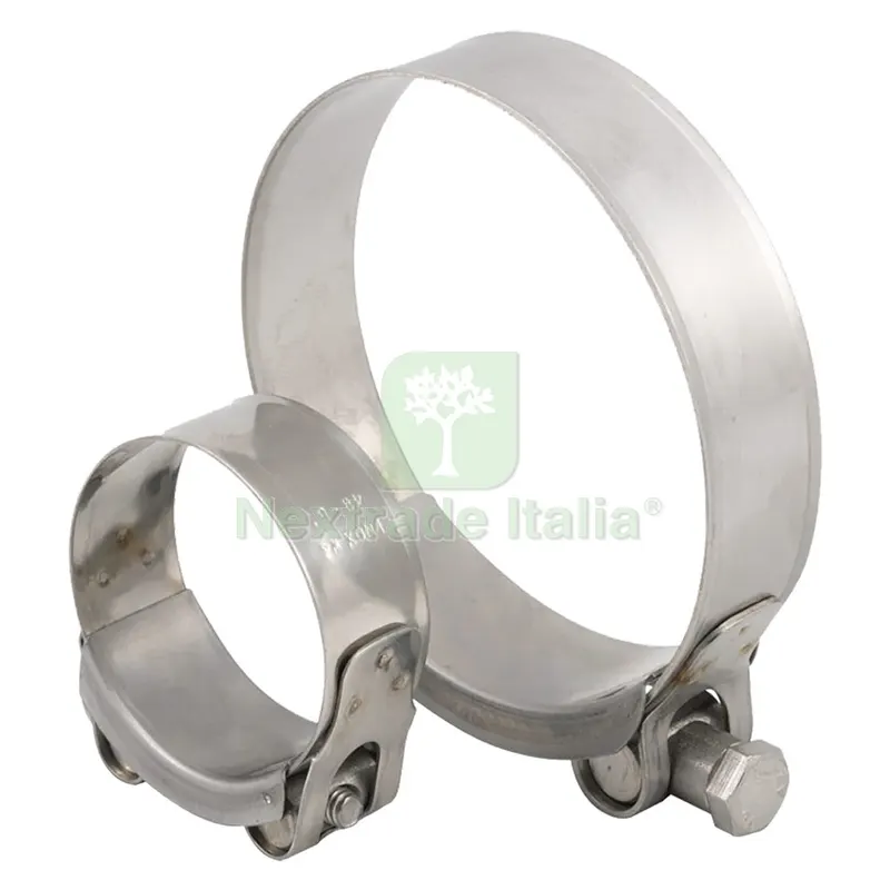 FASCETTA A MORSETTO Ø 48 - 51 - banda 22 mm - vite M8 / blister 2 pezzi — Fascette e collari — rif. FERX.4071106NLM FASCETTA A MORSETTO Ø 48 - 51 - banda 22 mm - vite M8 / blister 2 pezzi — Fascette e collari — rif. FERX.4071106NLM