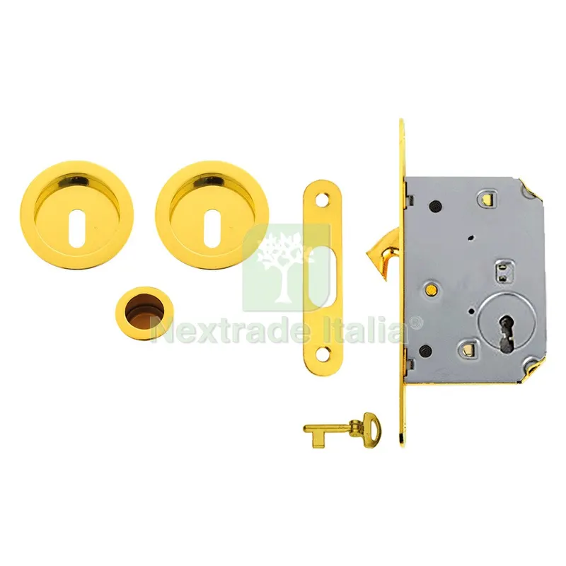 KIT PER PORTE SCORREVOLI finitura oro lucido codice 3005590 — Ferramenta porte e finestre — rif. FERX.3005590NLM