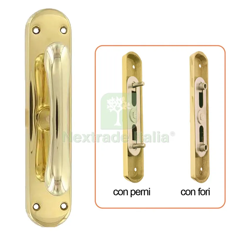 2PZ CREMONESE 'GOCCIA' con perni - cromo satinato — Maniglie e pomelli — rif. FERX.3020082NLM