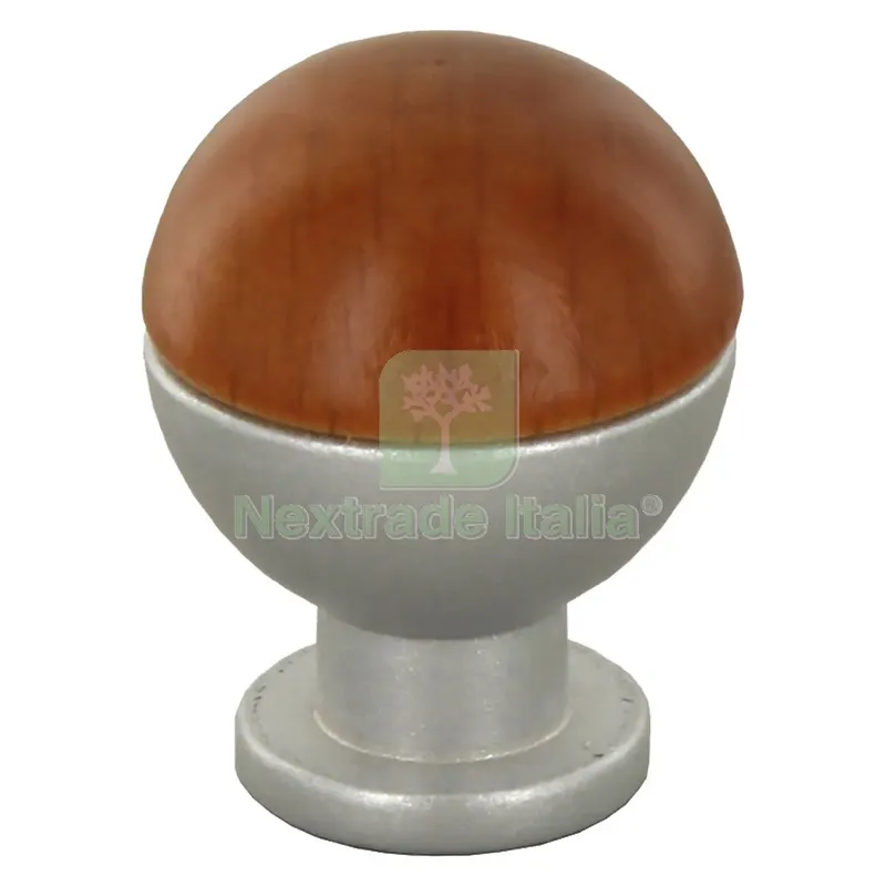 25PZ Pomolo in Legno/Ottone Sferico ART. 735 mm 18 noce scuro — Maniglie e pomelli — rif. FERX.3350626NLM