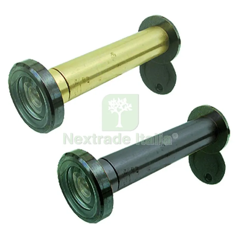 25PZ Spioncino Modello 'ring' mm 80/120 - ottone bronzato — Ferramenta porte e finestre — rif. FERX.308664NLM