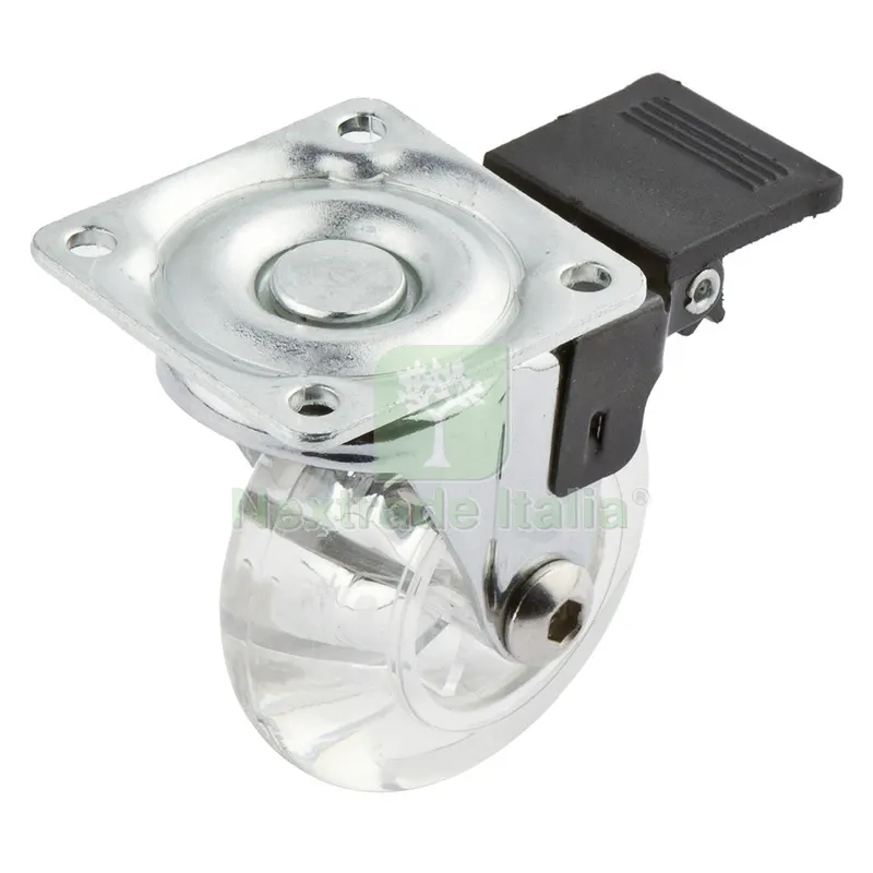 12PZ RUOTA PER MOBILI TRASPARENTE CON FRENO ø 50 — Misurazione e taglio manuale — rif. FERX.3148920NLM 12PZ RUOTA PER MOBILI TRASPARENTE CON FRENO ø 50 — Misurazione e taglio manuale — rif. FERX.3148920NLM