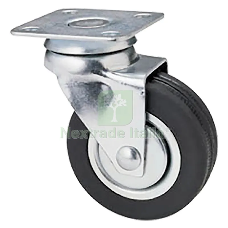 RUOTA PER MOBILI ART.160 ø 60 piastra mm 60 x 60 — Ferramenta per legno e mobili — rif. FERX.3145504NLM
