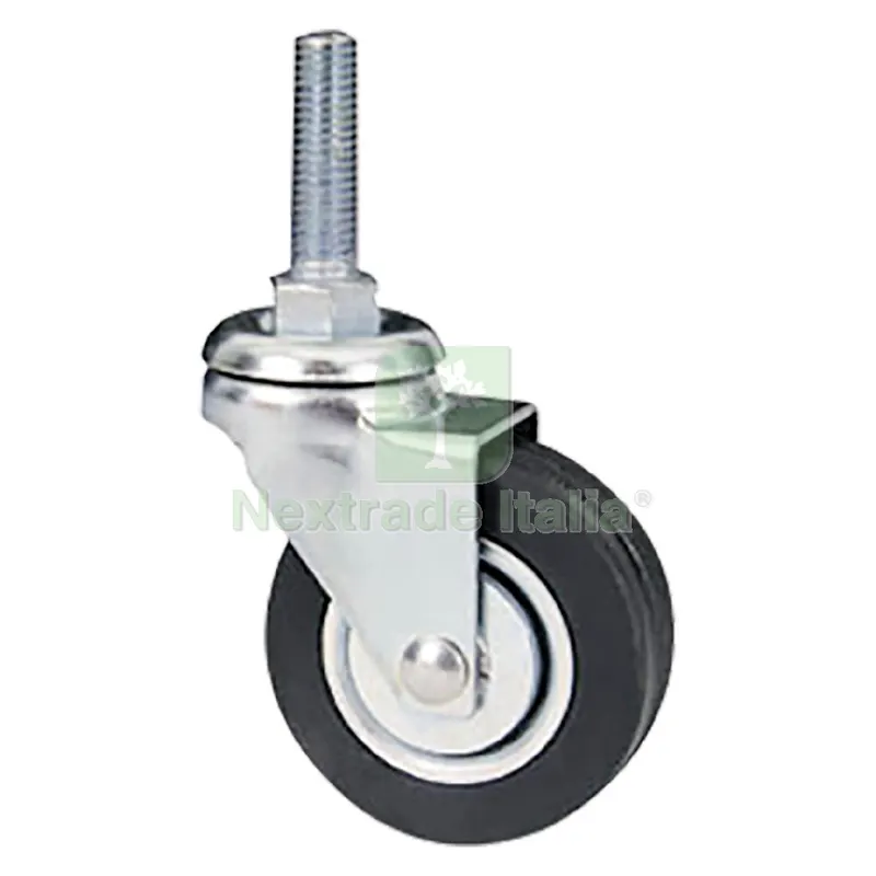 RUOTA PER MOBILI ART. 160/B ø 50 - perno mm 8 x 30 - nera — Ferramenta per legno e mobili — rif. FERX.3145522NLM