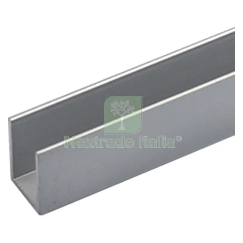 10PZ PROFILO PER FAI DA TE TIPO 'U' MM 10 X 10 X 1 - MT 1 COLORE ARGENTO — Isolanti e reti — rif. FERX.1030772NLM