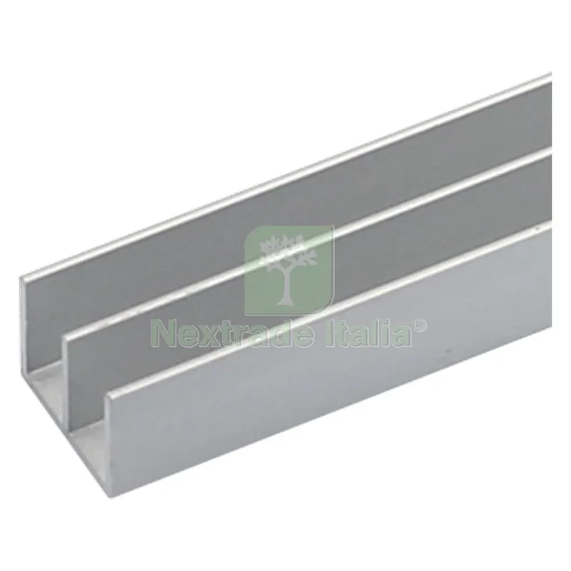 10PZ PROFILO PER FAI DA TE TIPO DOPPIA 'U' MM 20 X 18 X 1 - MT 2 COLORE ARGENTO — Isolanti e reti — rif. FERX.1031784NLM