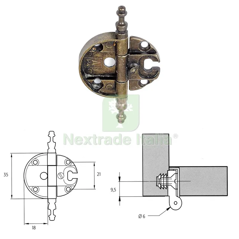 2PZ CERNIERA PER MOBILI 'A0057' bronzata — Ferramenta per legno e mobili — rif. FERX.3069230NLM 2PZ CERNIERA PER MOBILI 'A0057' bronzata — Ferramenta per legno e mobili — rif. FERX.3069230NLM