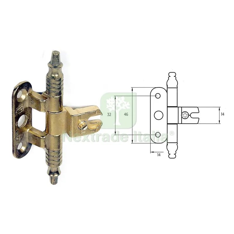 2PZ Cerniera per Mobili 'A0113' bronzata — Ferramenta per legno e mobili — rif. FERX.3069260NLM 2PZ Cerniera per Mobili 'A0113' bronzata — Ferramenta per legno e mobili — rif. FERX.3069260NLM