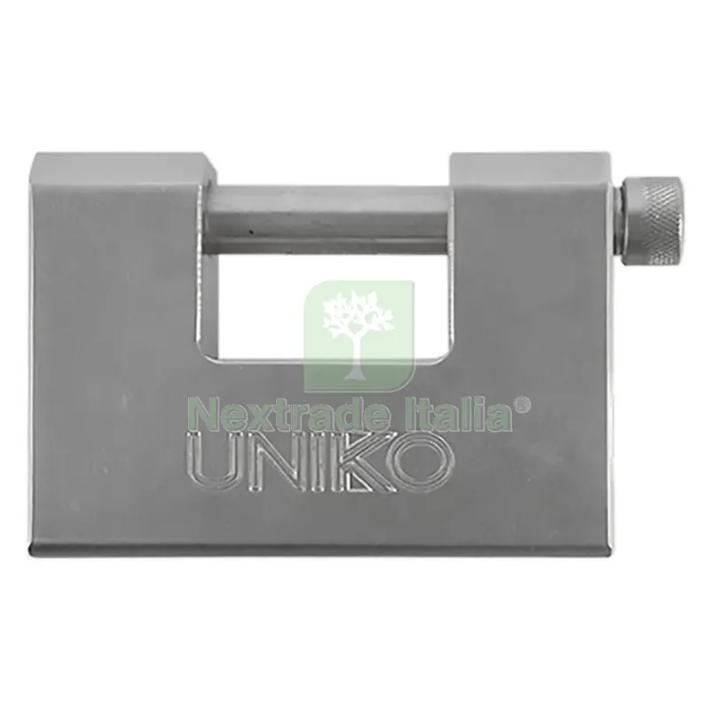 Lucchetto Monoblocco Temprato 'uniko' mm 95 — Lucchetti e catene — rif. FERX.3024294NLM Lucchetto Monoblocco Temprato 'uniko' mm 95 — Lucchetti e catene — rif. FERX.3024294NLM