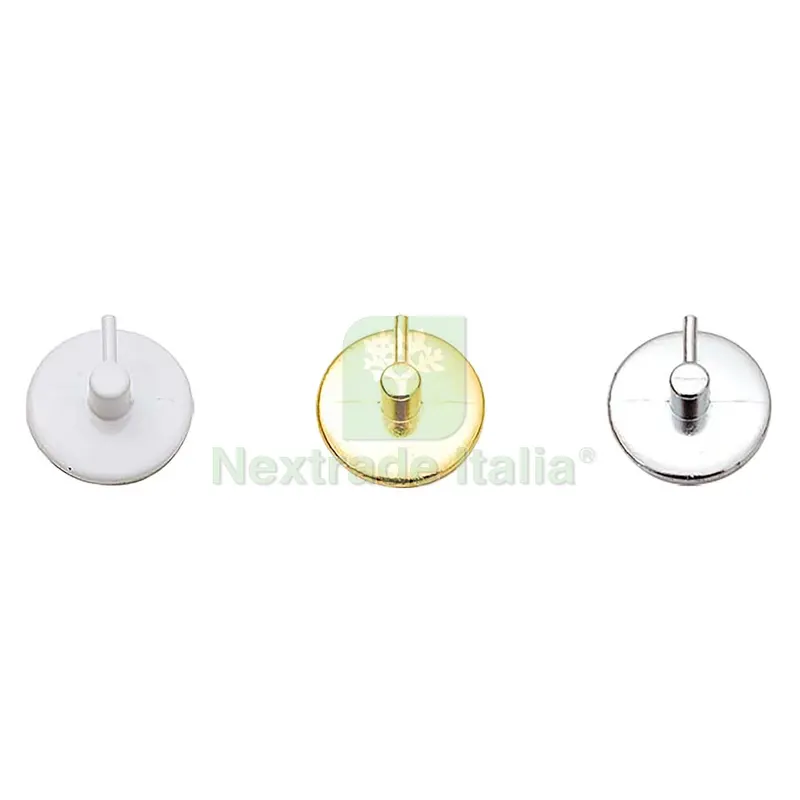 100PZ Gancio Adesivo Tondo in Metallo per Bris Bris colore bianco nx1 — Accessori bagno — rif. FERX.3098273NLM