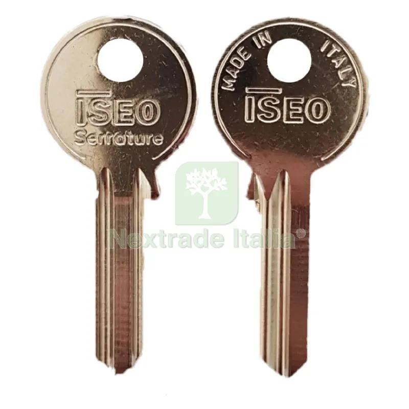 10PZ Chiave Ottone Nichelato '020159' lunghezza 24,3 mm - 5 spine — Serrature e cilindri — rif. FERX.3022486NLM