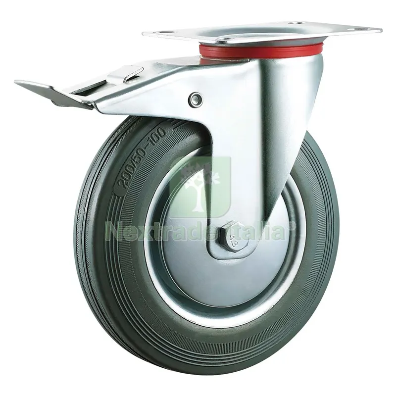 RUOTA PER CARRELLI ART. 80 Ø mm 200 - piastra mm 135 x 85 - capacità kg 120 — Casalinghi e organizzazione — rif. FERX.314689NLM