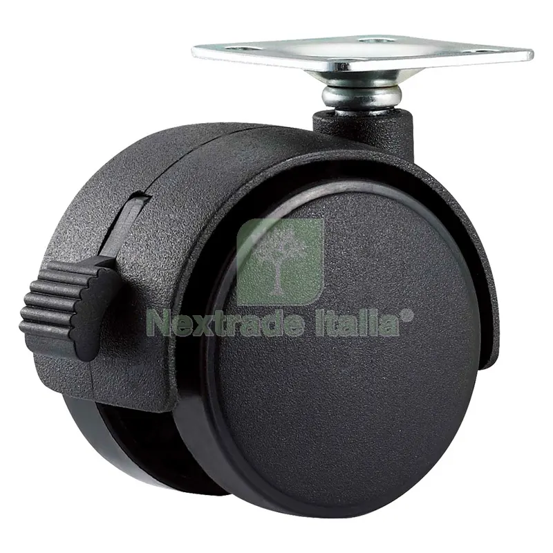 RUOTA PER MOBILI DOPPIA Ø 50 - piastra mm 38 x 38 - capacità kg 30 - pz 2 BL — Ferramenta per legno e mobili — rif. FERX.314881NLM RUOTA PER MOBILI DOPPIA Ø 50 - piastra mm 38 x 38 - capacità kg 30 - pz 2 BL — Ferramenta per legno e mobili — rif. FERX.314881NLM
