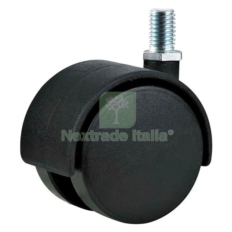 Ruota per Mobili Doppia Ø 50 - perno MA10 - capacità kg 30 - pz 2 BL — Ferramenta per legno e mobili — rif. FERX.314885NLM