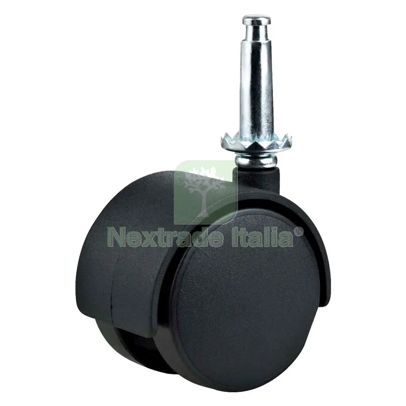 Ruota per Mobili Doppia Ø 50 - perno 10x38 - capacità kg 30 - pz 2 BL — Ferramenta per legno e mobili — rif. FERX.314897NLM Ruota per Mobili Doppia Ø 50 - perno 10x38 - capacità kg 30 - pz 2 BL — Ferramenta per legno e mobili — rif. FERX.314897NLM