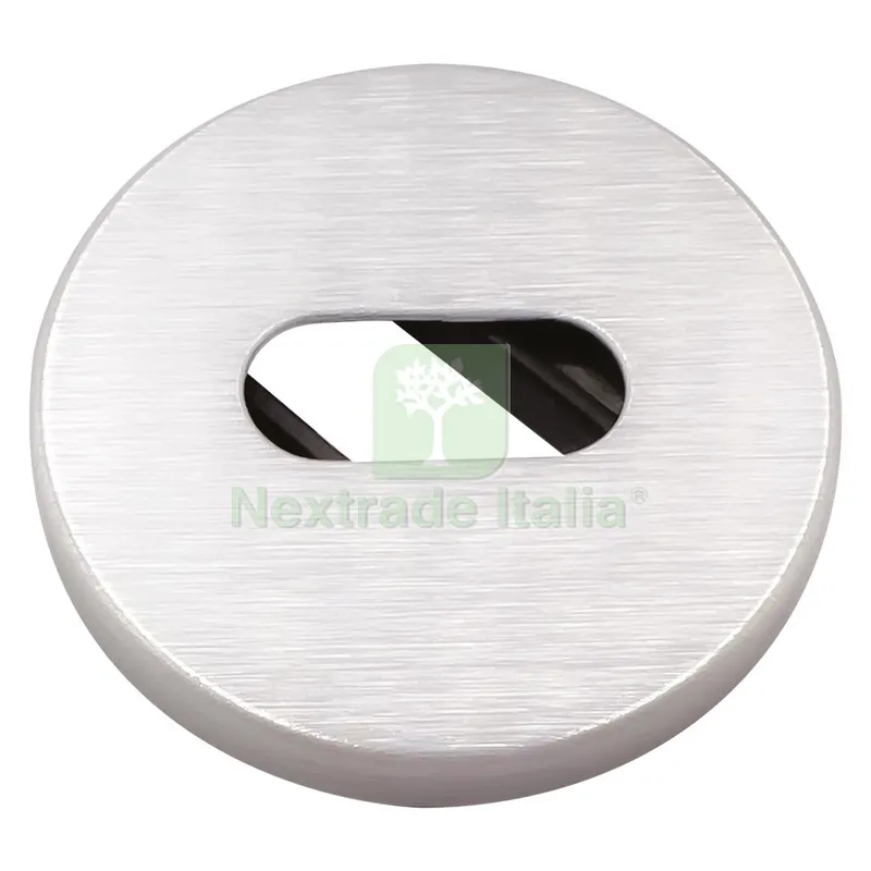 BOCCHETTA TONDA PER MANIGLIA 'FLOSS' mm 45 - cromo satinato - foro Yale — Maniglie e pomelli — rif. FERX.302030NLM