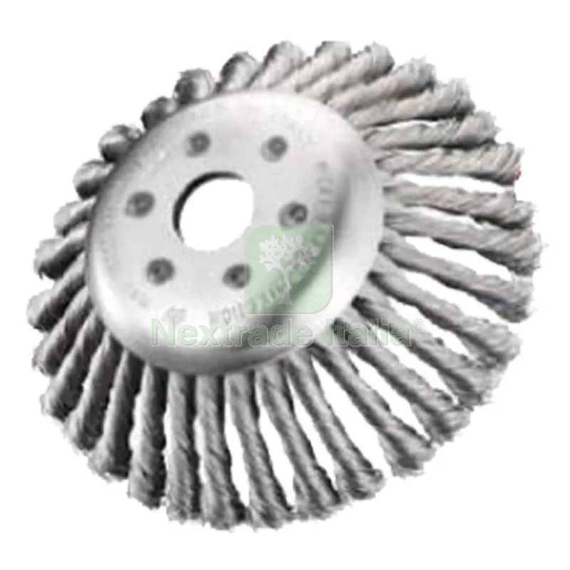 SPAZZOLA CONICA PER DECESPUGLIATORE ø mm 200 - fili 36 mazzetti — Punte, frese e dischi — rif. FERX.5027204NLM