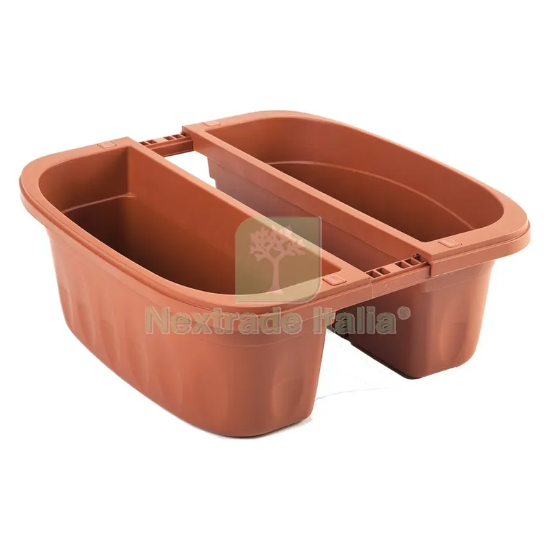 BALCONETTA DOPPIA 'KLUNIA' cm 40 x 19,8 x 18,5 - lt.7 panna — Vasi e fioriere — rif. FERX.6125202NLM BALCONETTA DOPPIA 'KLUNIA' cm 40 x 19,8 x 18,5 - lt.7 panna — Vasi e fioriere — rif. FERX.6125202NLM