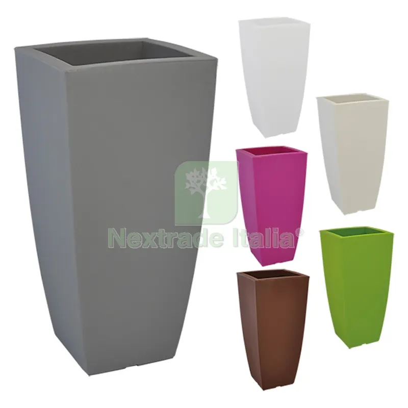 Vaso Quadro 'stilo' cm 40x40xh.90 - 20 lt. grigio — Vasi e fioriere — rif. FERX.6126842NLM