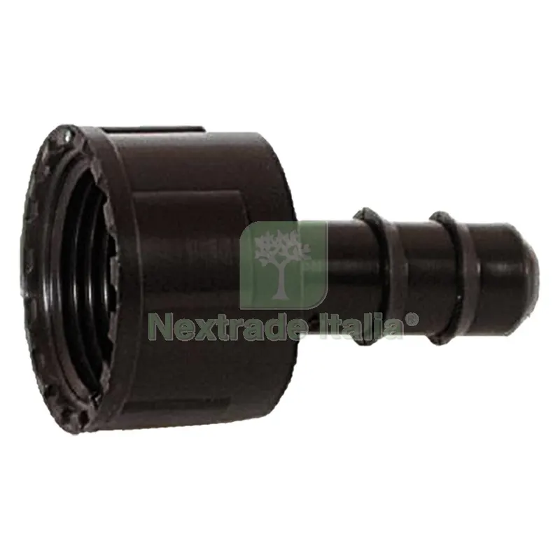 100PZ RACCORDO PORTAGOMMA CON GHIERA FEMMINA ø 16 x 3/4 — Tubi e raccordi — rif. FERX.6151720NLM 100PZ RACCORDO PORTAGOMMA CON GHIERA FEMMINA ø 16 x 3/4 — Tubi e raccordi — rif. FERX.6151720NLM