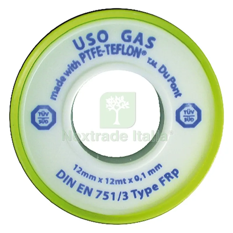 Nastro Teflon per GAS 'professionale' 1/2x12 mt. x0,1 mm - cf. 10 rt. — Guarnizioni e tenute — rif. FERX.205640NLM Nastro Teflon per GAS 'professionale' 1/2x12 mt. x0,1 mm - cf. 10 rt. — Guarnizioni e tenute — rif. FERX.205640NLM