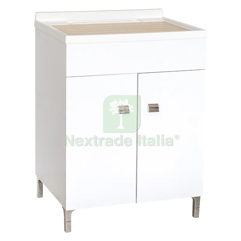 MOBILE LAVATOIO 'DANA' cm 60 x 50 x h.84 - laccato bianco — Accessori bagno — rif. FERX.2061272NLM MOBILE LAVATOIO 'DANA' cm 60 x 50 x h.84 - laccato bianco — Accessori bagno — rif. FERX.2061272NLM