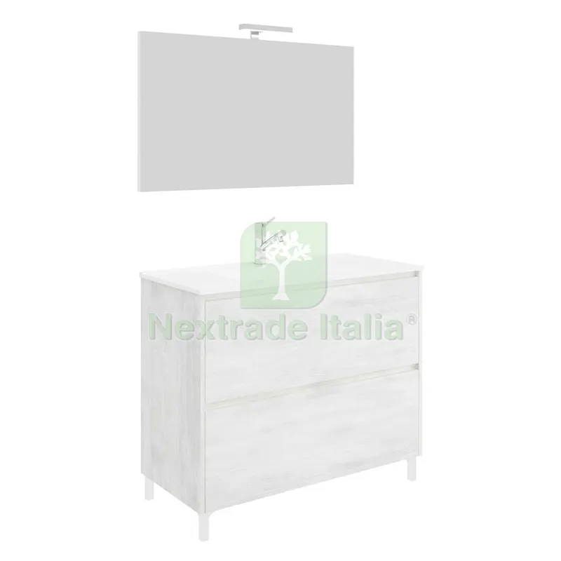 MOBILE BAGNO 'LISBONA' base cm 80 x 47 x h.85 - colore rovere bianco — Accessori bagno — rif. FERX.2061196NLM MOBILE BAGNO 'LISBONA' base cm 80 x 47 x h.85 - colore rovere bianco — Accessori bagno — rif. FERX.2061196NLM