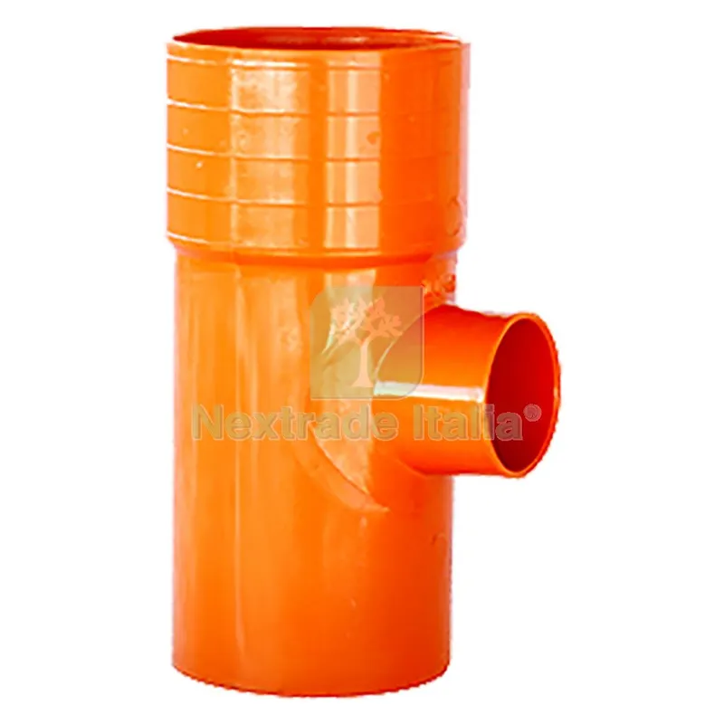 DERIVAZIONE A 'T' RIDOTTA 87-° IN PVC Ø 100 / 40 — Tubi e raccordi — rif. FERX.4059860NLM DERIVAZIONE A 'T' RIDOTTA 87-° IN PVC Ø 100 / 40 — Tubi e raccordi — rif. FERX.4059860NLM