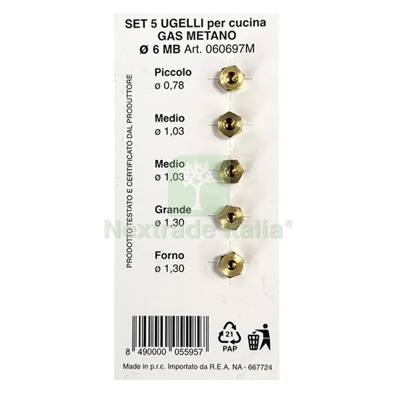 UGELLI PER CUCINA per metano — Pompe — rif. FERX.2062107NLM UGELLI PER CUCINA per metano — Pompe — rif. FERX.2062107NLM