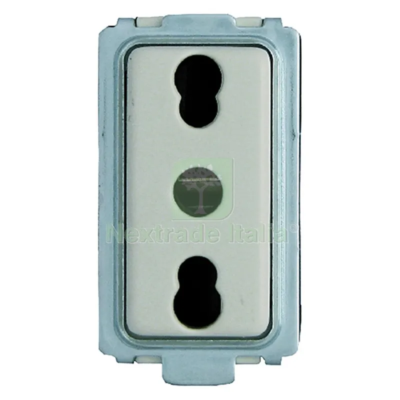 10PZ PRESA DI CORRENTE BIVALENTE 2045 — Interruttori e prese — rif. FERX.806902NLM 10PZ PRESA DI CORRENTE BIVALENTE 2045 — Interruttori e prese — rif. FERX.806902NLM