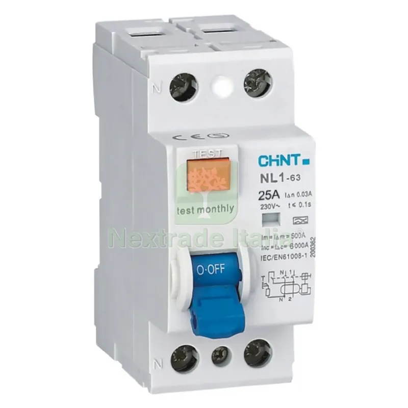 Interruttore Differenziale Puro 2P - 25A — Interruttori e prese — rif. FERX.8070140NLM Interruttore Differenziale Puro 2P - 25A — Interruttori e prese — rif. FERX.8070140NLM