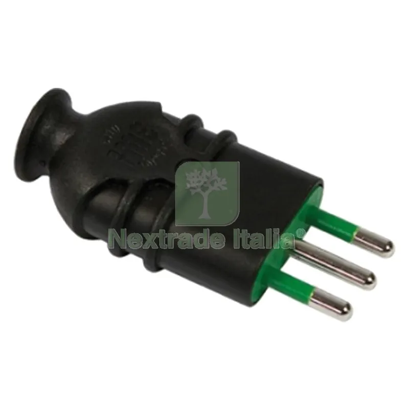SPINA ALTA RESISTENZA 'HI-PRO' 2 POLI + TERRA 10A - COLORE NERO — Interruttori e prese — rif. FERX.806050NLM SPINA ALTA RESISTENZA 'HI-PRO' 2 POLI + TERRA 10A - COLORE NERO — Interruttori e prese — rif. FERX.806050NLM